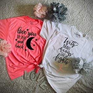 Custom Tshirts love to moon and back breast cancer
